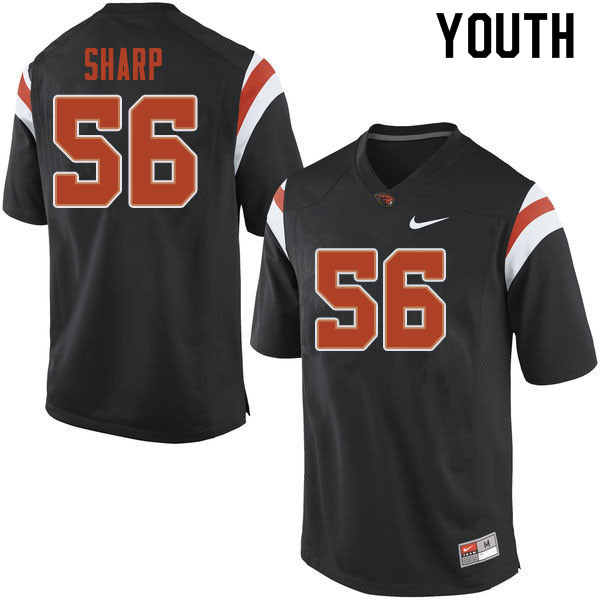 Youth #56 Riley Sharp Oregon State Beavers College Football Jerseys Sale-Black - Click Image to Close